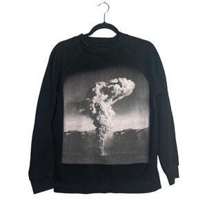 Blood Brother Graphic Print Sweatshirt Mens S Crewneck Pullover Black Streetwear